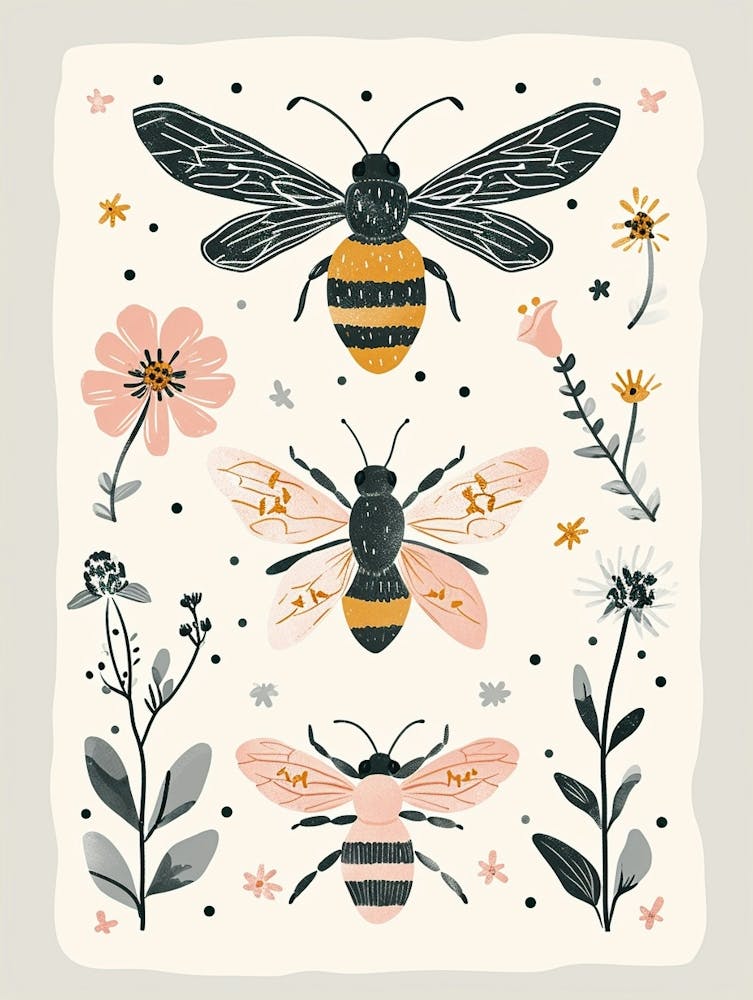 Colourful Insect Illustration Bee 11