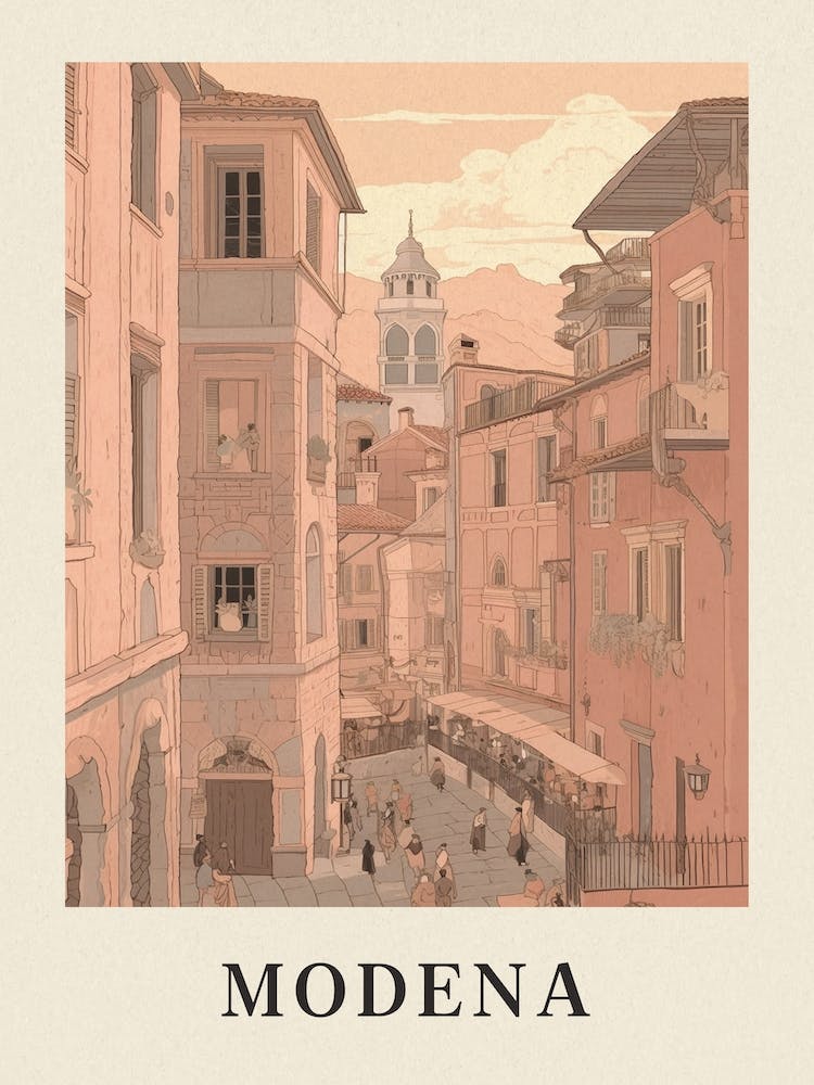 Modena Vintage Pink Italy Poster