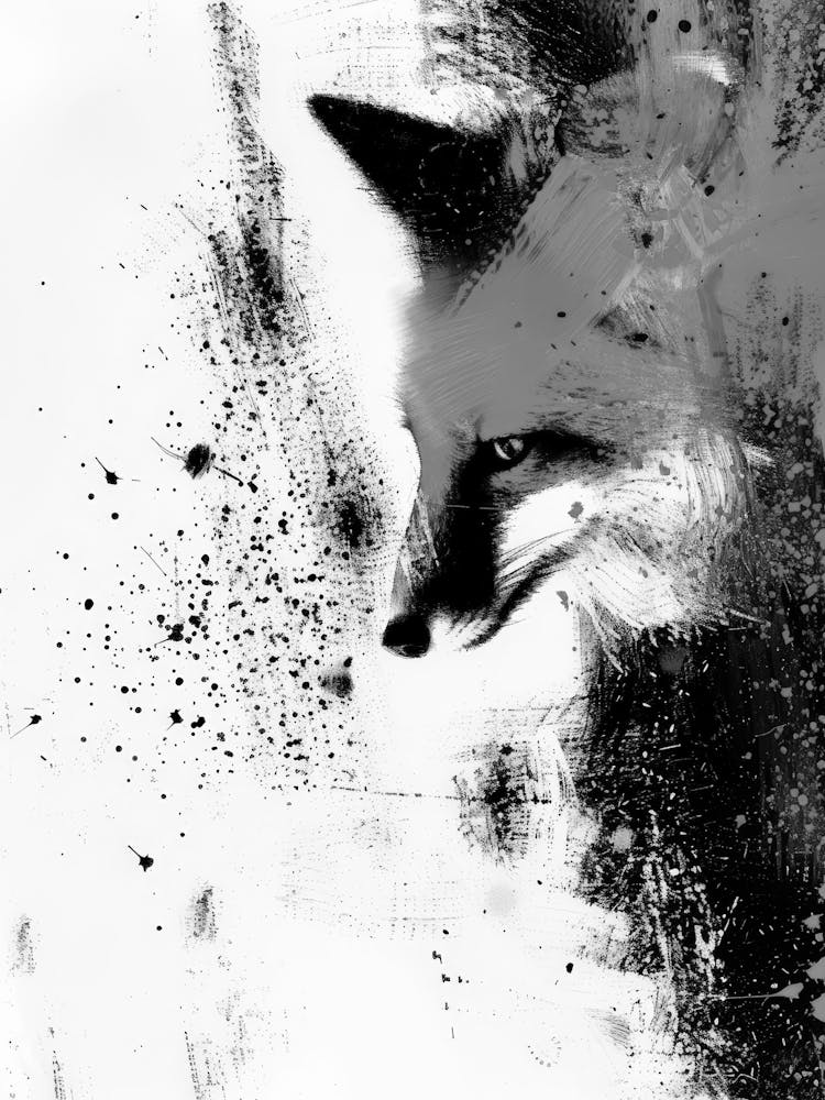 Black And White Fox
