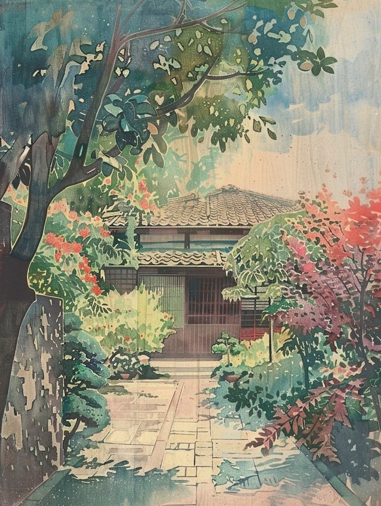 Kanazawa Japan 2 Retro Illustration