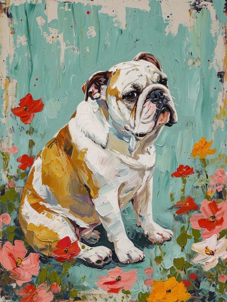 Bulldog Acrylic Painting 4