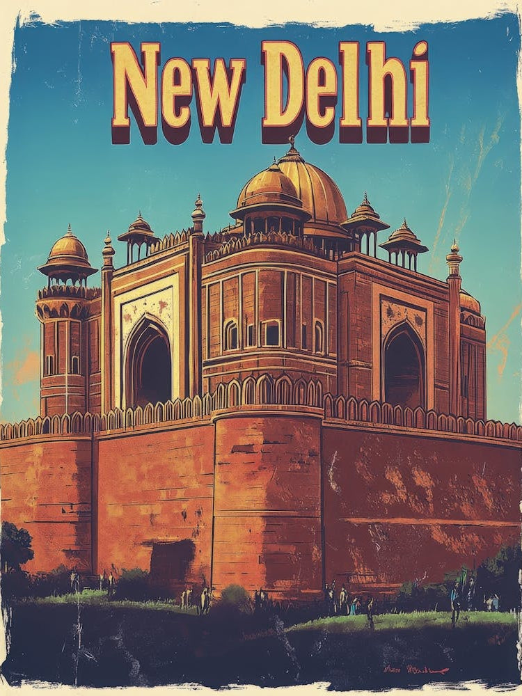 Aihrgdesign A Retro Travel Poster For New Delhi 2