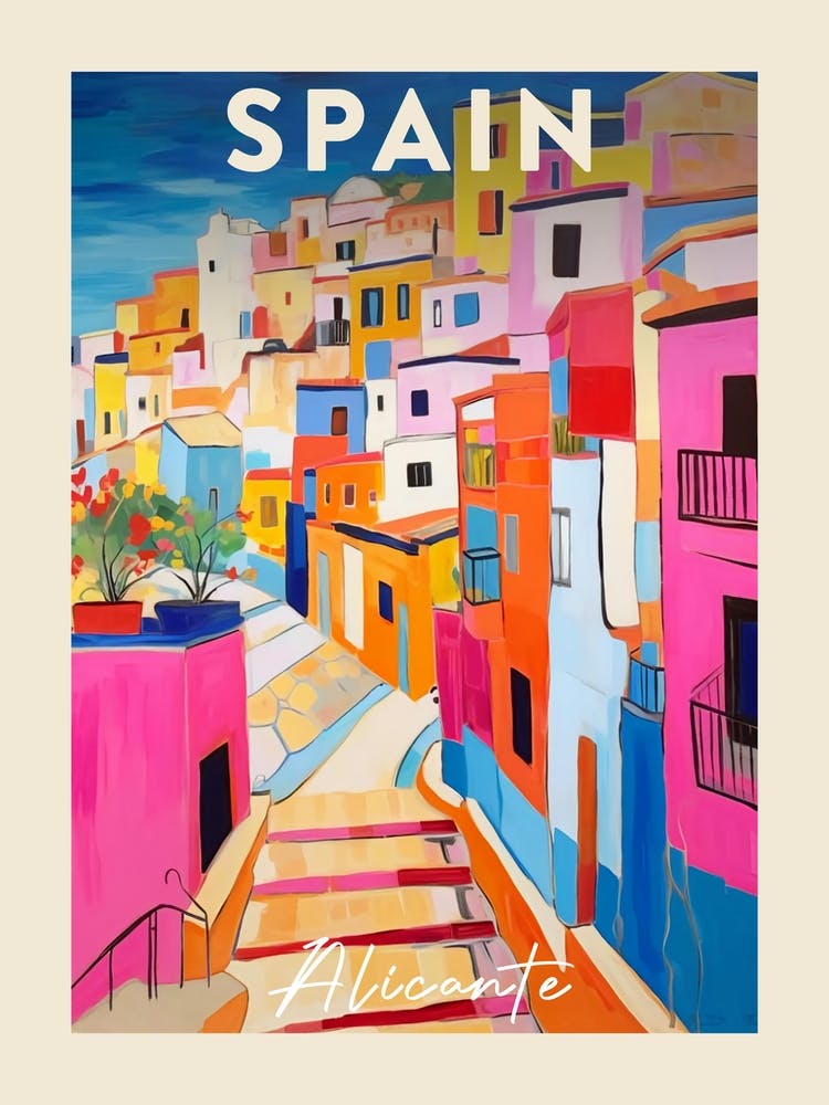 Alicante Spain 1 Fauvist Painting  Travel Poster