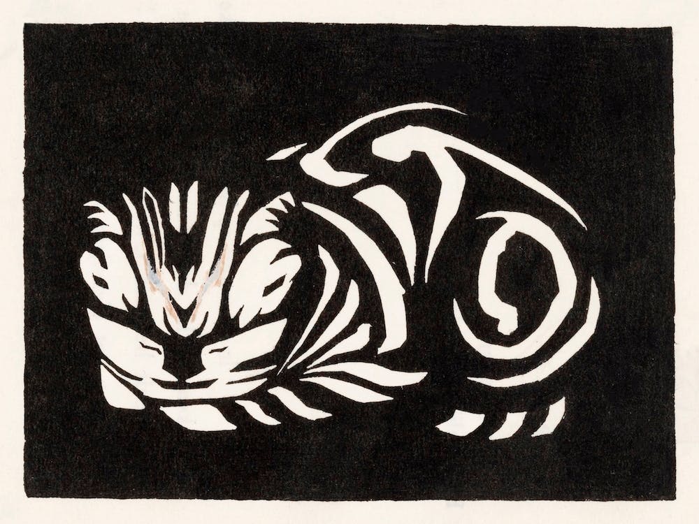 Woodcut Cat, Julie De Graag