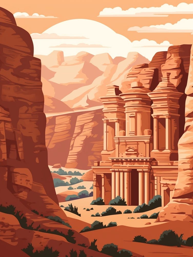 Jordan Travel Illustration