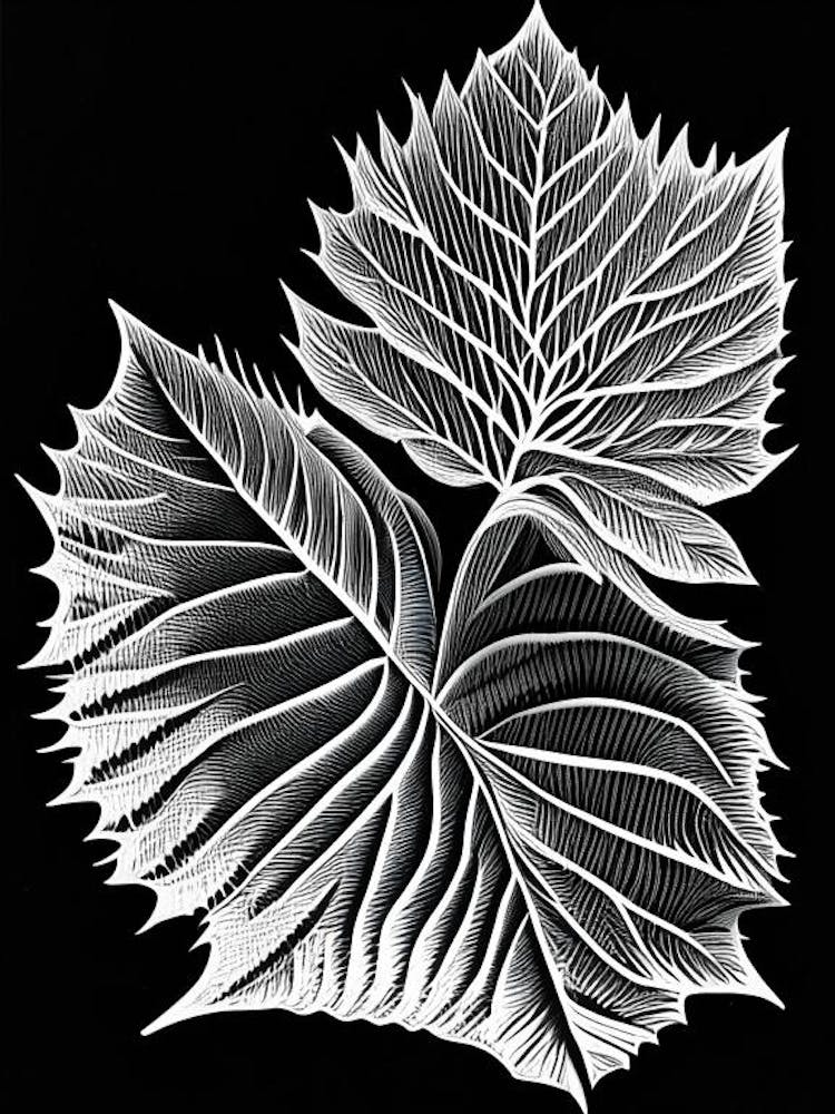 Beech Leaf Linocut
