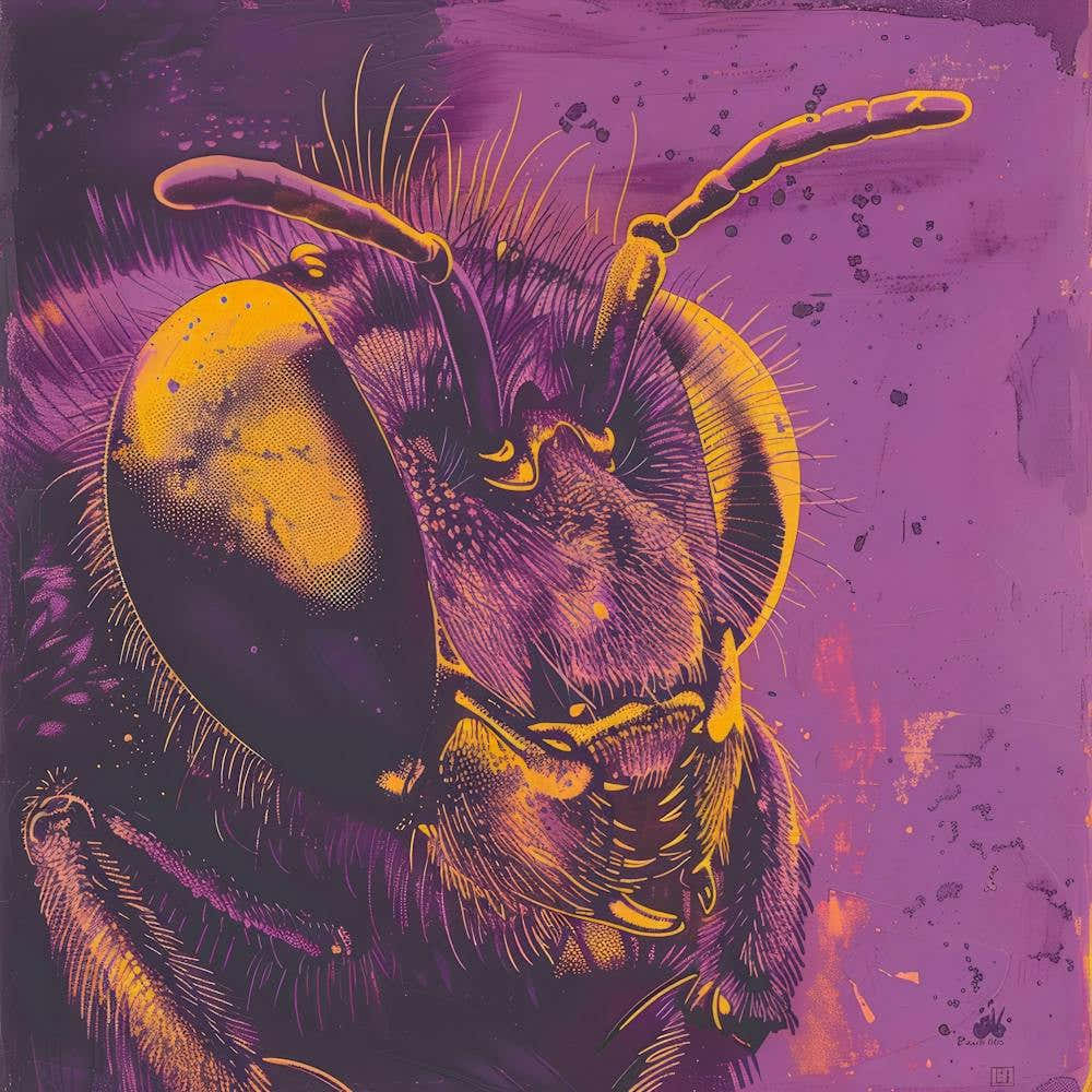 Bee on purple 2
