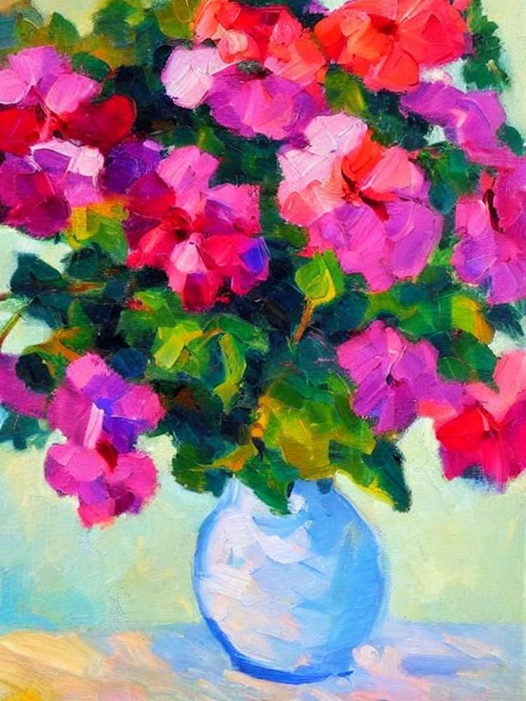 Petunia Floral Abstract Block Colour 2 Flower