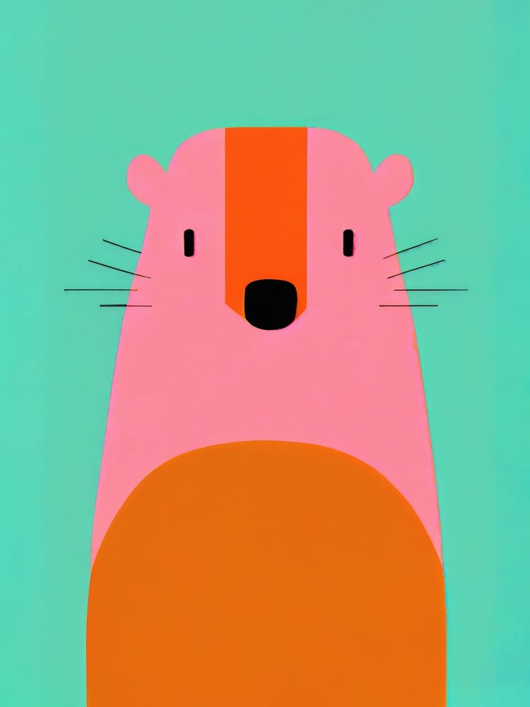 Beaming Pink Beaver Bold Retro