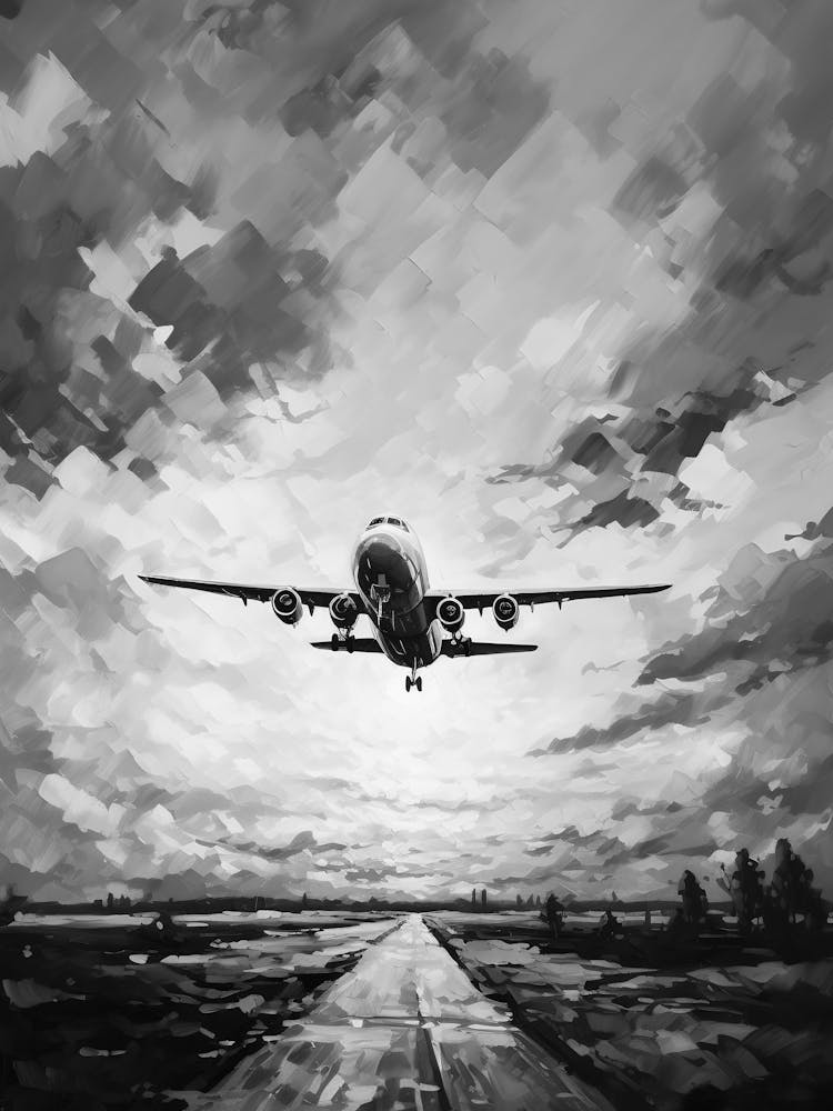 Black And White Of An Airplane