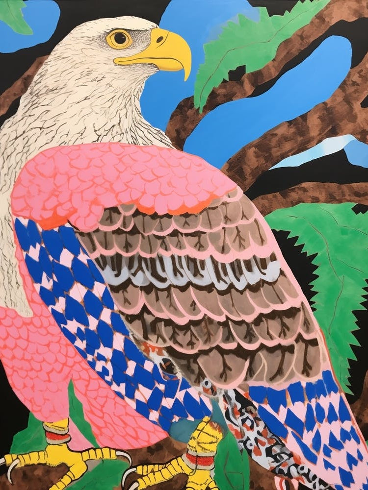 Maximalist Animal Painting Eagle 1