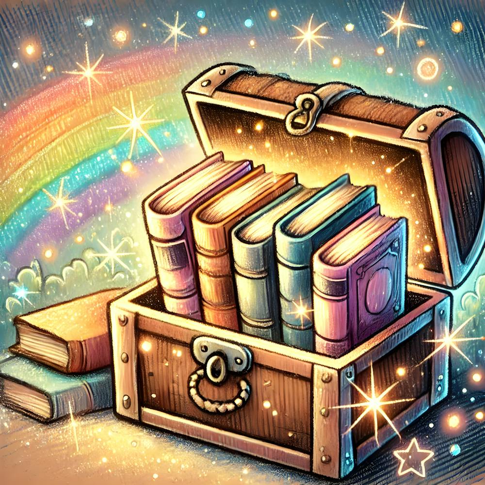 Fantasy Kids’ Art – The Treasure Of Glowing Storybooks
