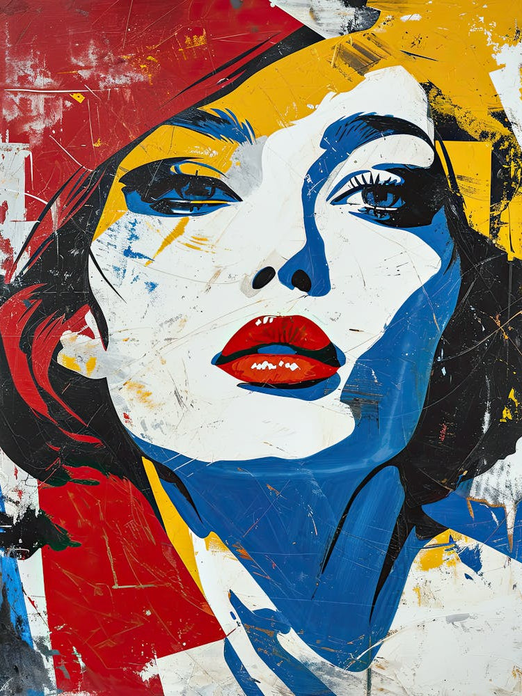 Woman With Red Lipstick, Pop Art 2