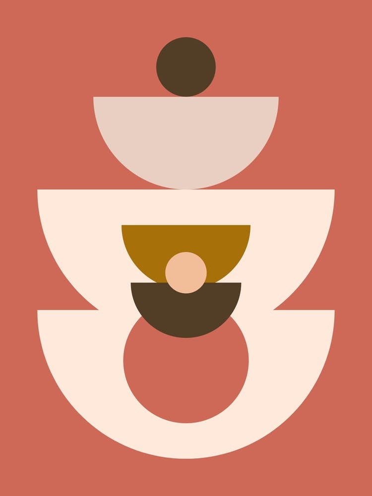 Mid Century Geometrical In Red