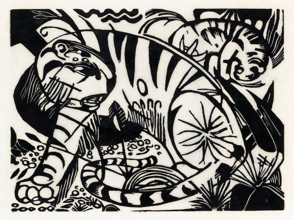 Black And White Tiger, Franz Marc