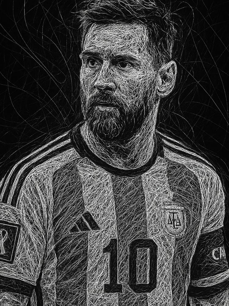 Messi Scribble Art