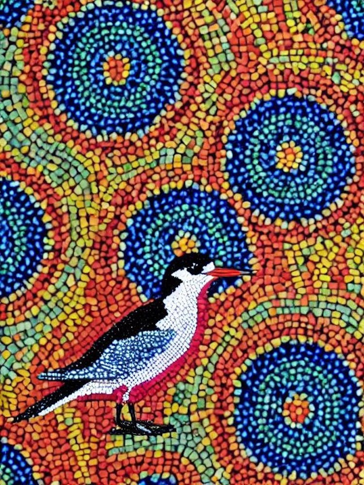 Common Tern 2 Yayoi Kusama Style Illustration Bird