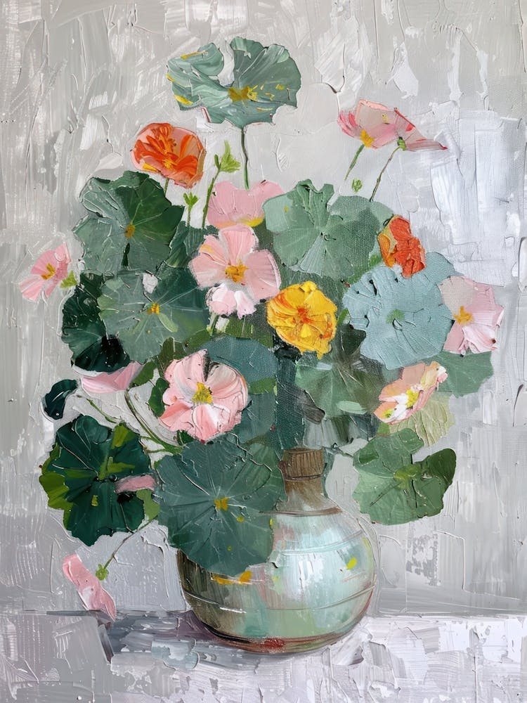 A World Of Flowers Nasturtium 1 Painting