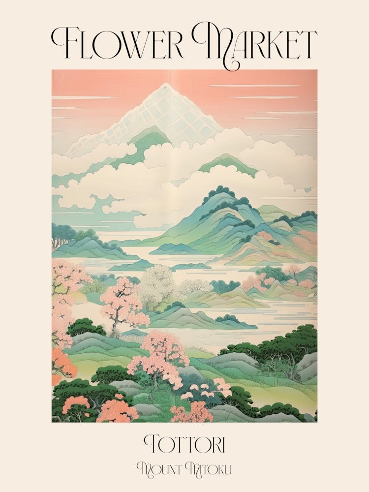 Flower Market Mount Mitoku In Tottori, Japanese Landscape 4 Poster