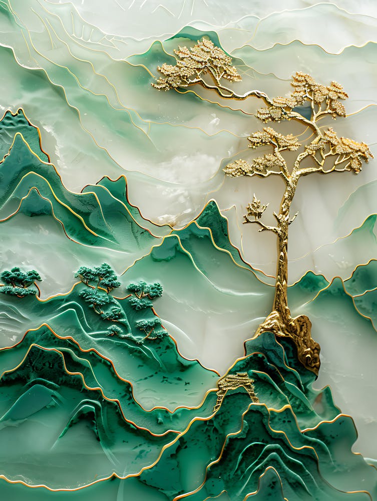Gold Inlaid Jade Carving Scene 7