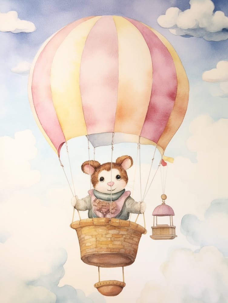 Baby Mouse 2 In A Hot Air Balloon