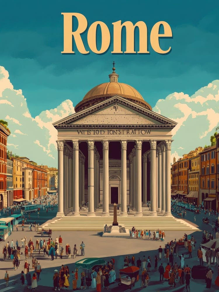 Aihrgdesign A Retro Travel Poster For Rome 2