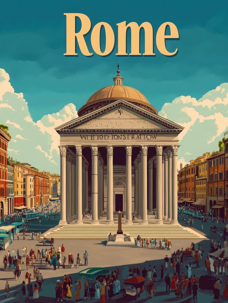 Aihrgdesign A Retro Travel Poster For Rome 2