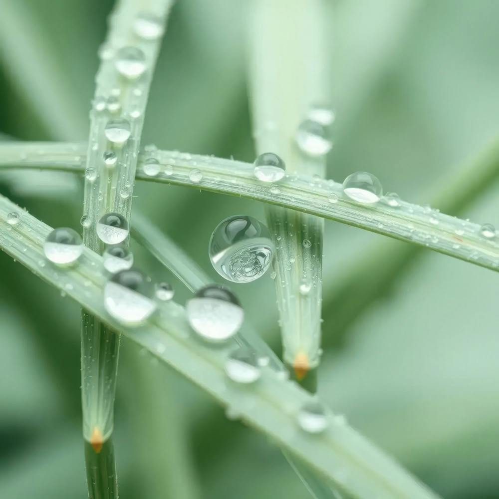 Water Droplets On Grass 1