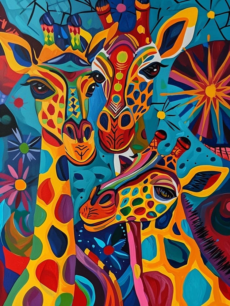 Geometric Colourful Giraffes 3