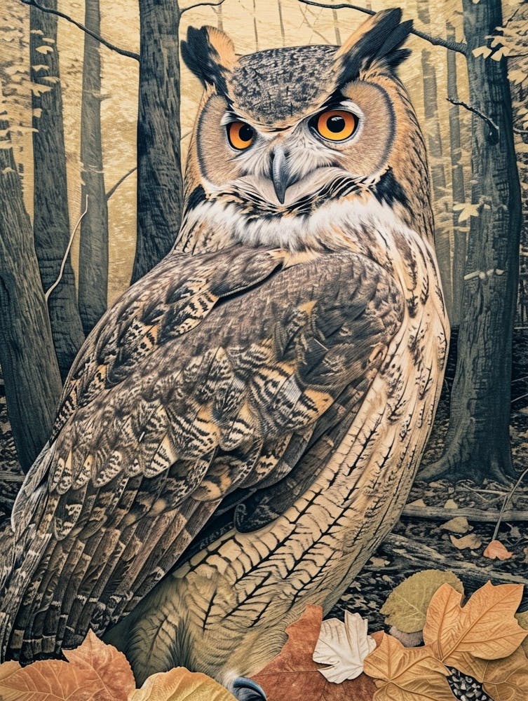 Verreauxs Eagle Owl Relief Illustration 1