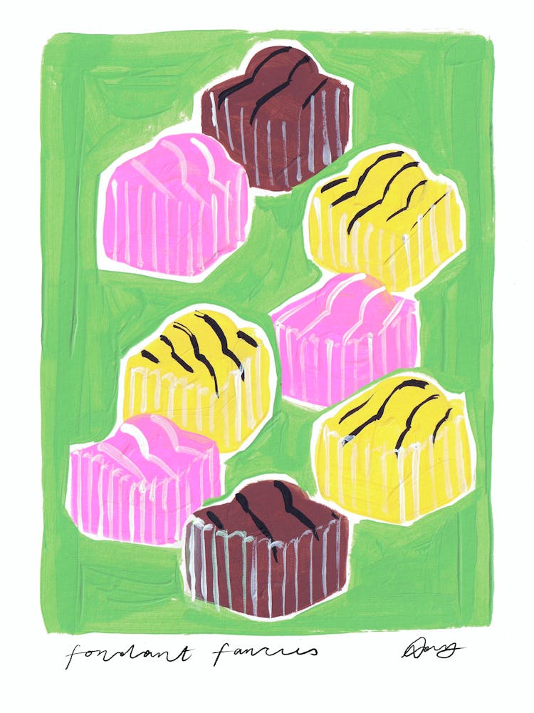 Fondant Fancies Grün