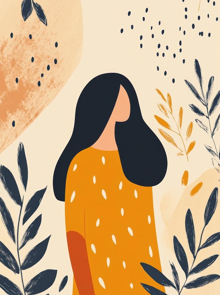 Illustration Of A Woman With Leaves 6