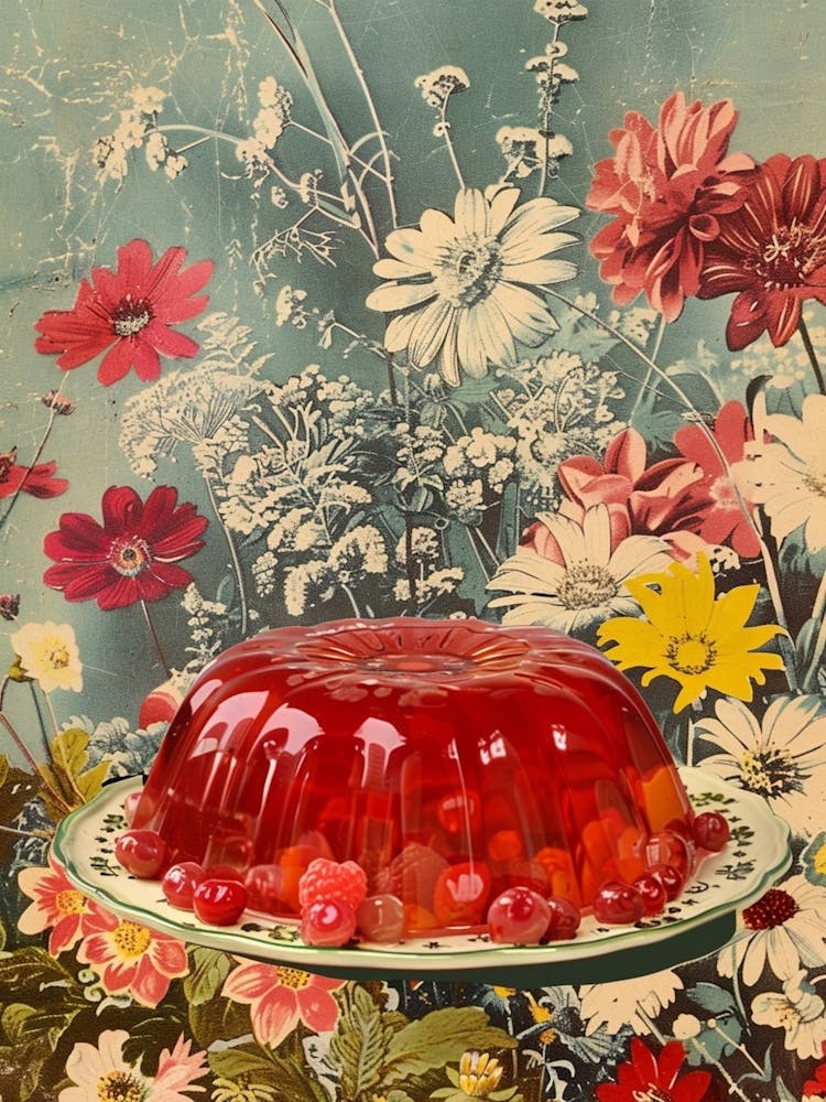 Red Fruity Jelly Retro Collage 3