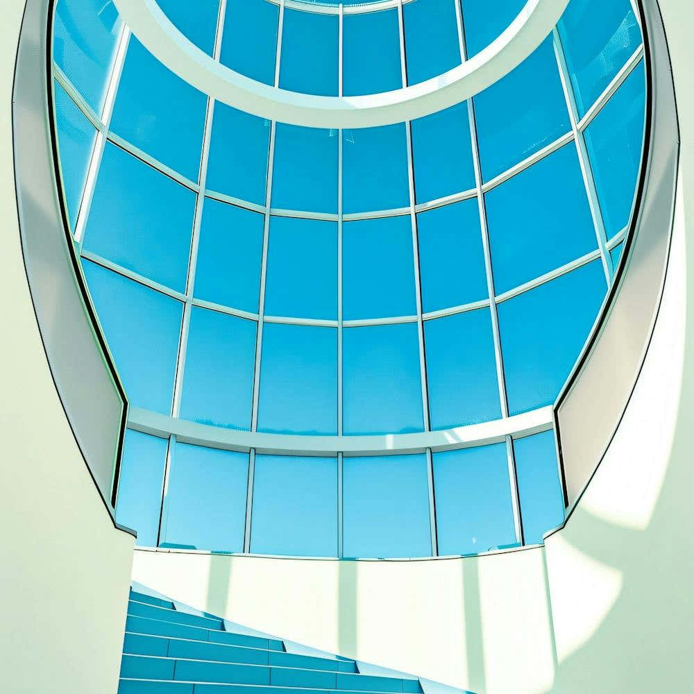 Stairwell With Blue Sky