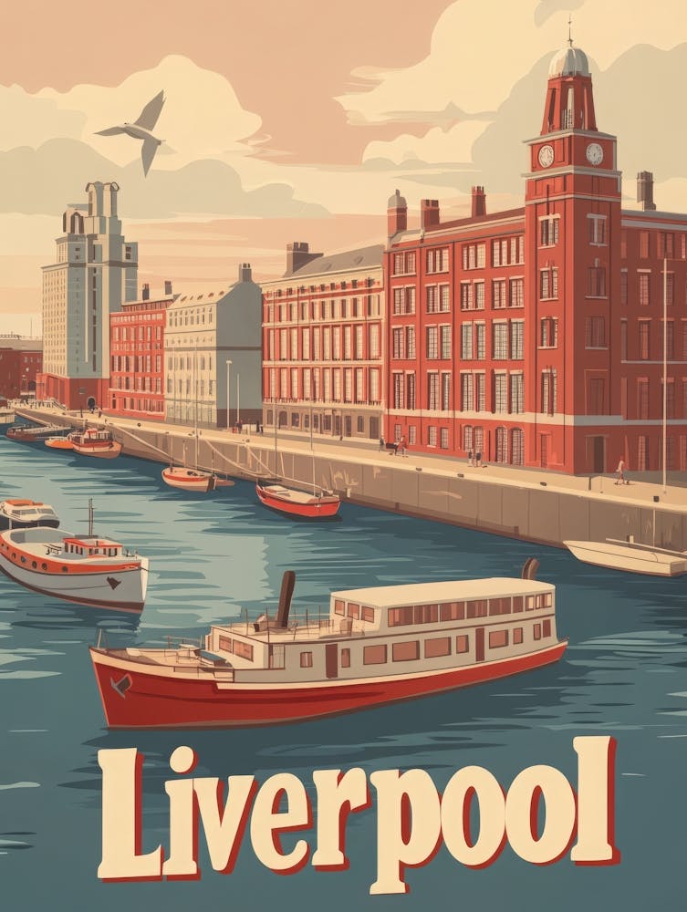 Aihrgdesign A Classic 1960s Travel Poster For Liverpool 1