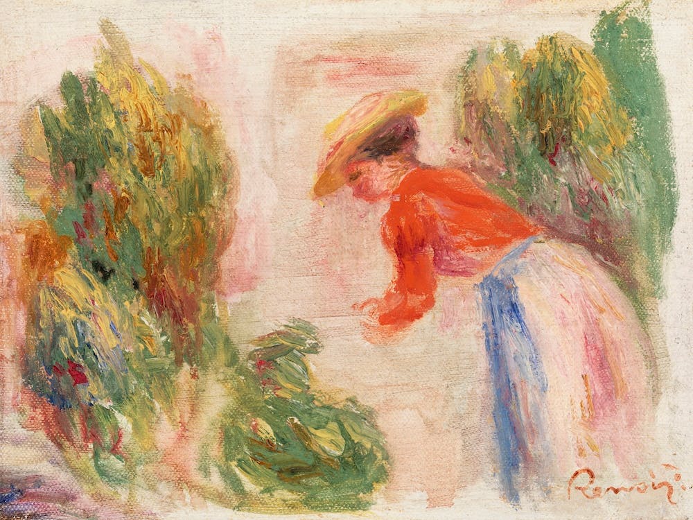 Woman Gathering Flowers (1906–1910), Pierre Auguste Renoir