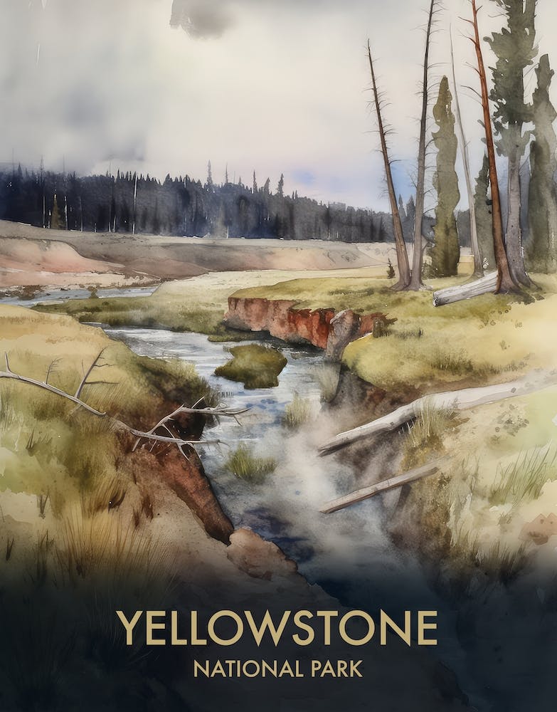 Yellowstone National Park Vintage Travel Poster 5