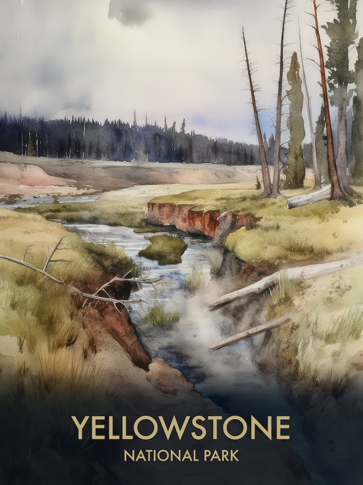 Yellowstone National Park Vintage Travel Poster 5