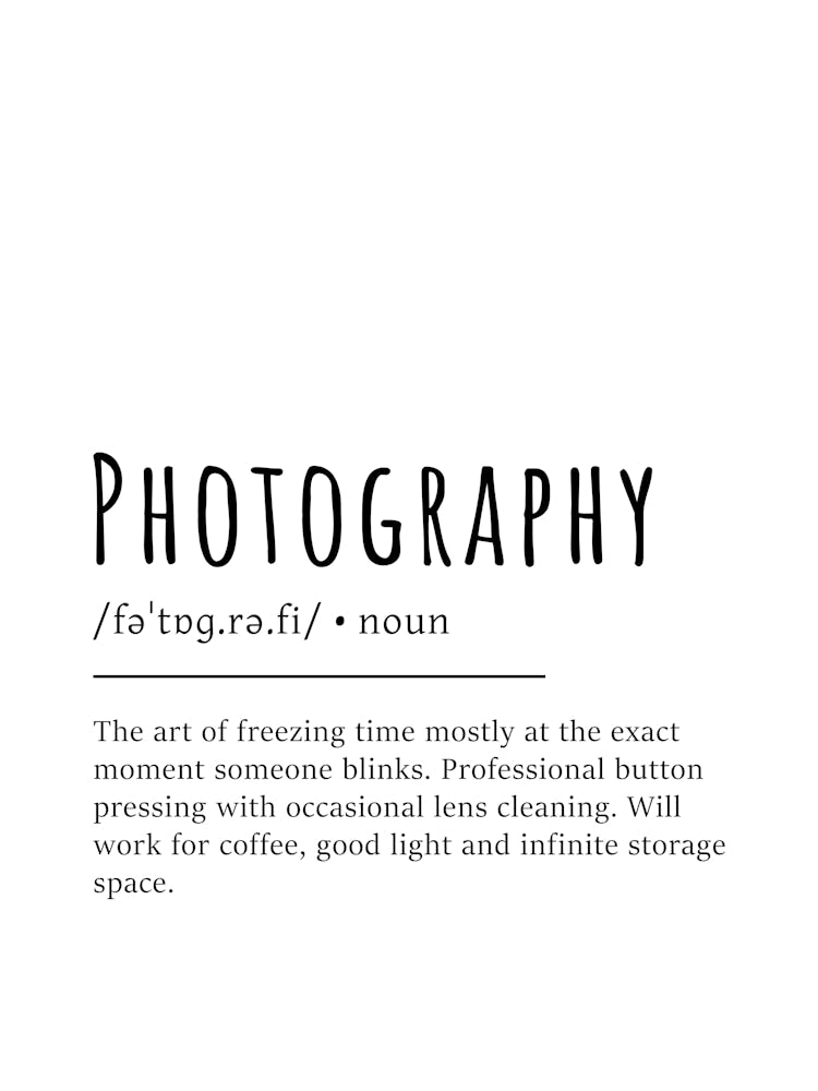 Photography Definition Poster - Dictionary