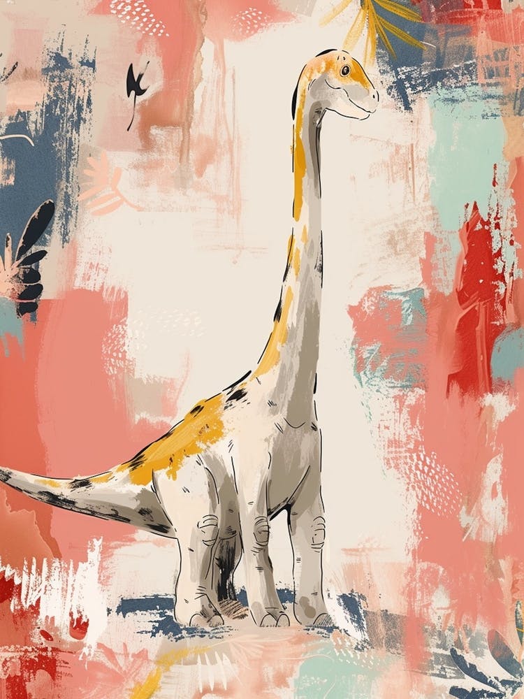 Cute Dinosaur Impasto Pastel Painting 2