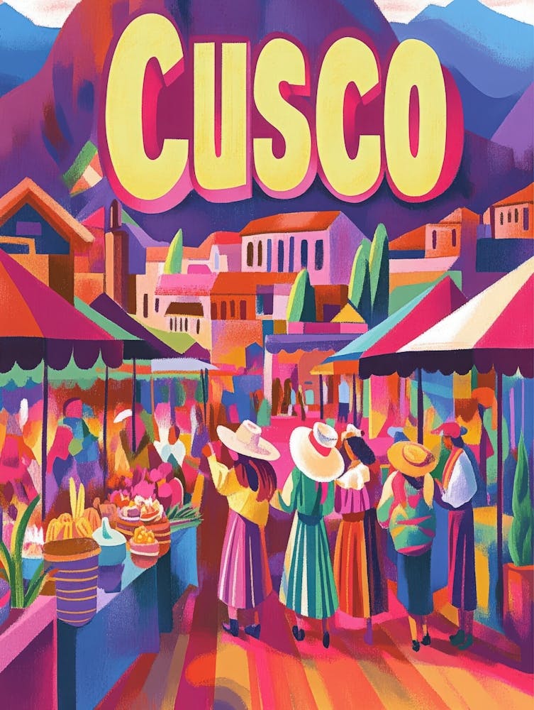 Aihrgdesign A 1970s Inspired Travel Poster For Cusco 4