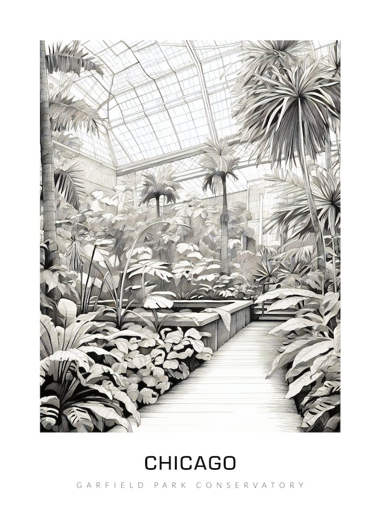 Garfield Park Conservatory, Chicago B&W Poster