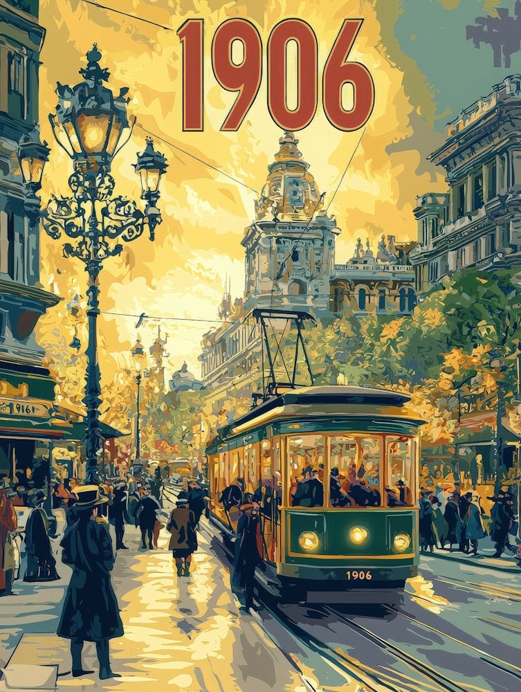 Aihrgdesign A Retro Travel Poster Of A Bustling 1906 City Str C0994953 4cd4 4c21 Abad Dde013b2f81c 0
