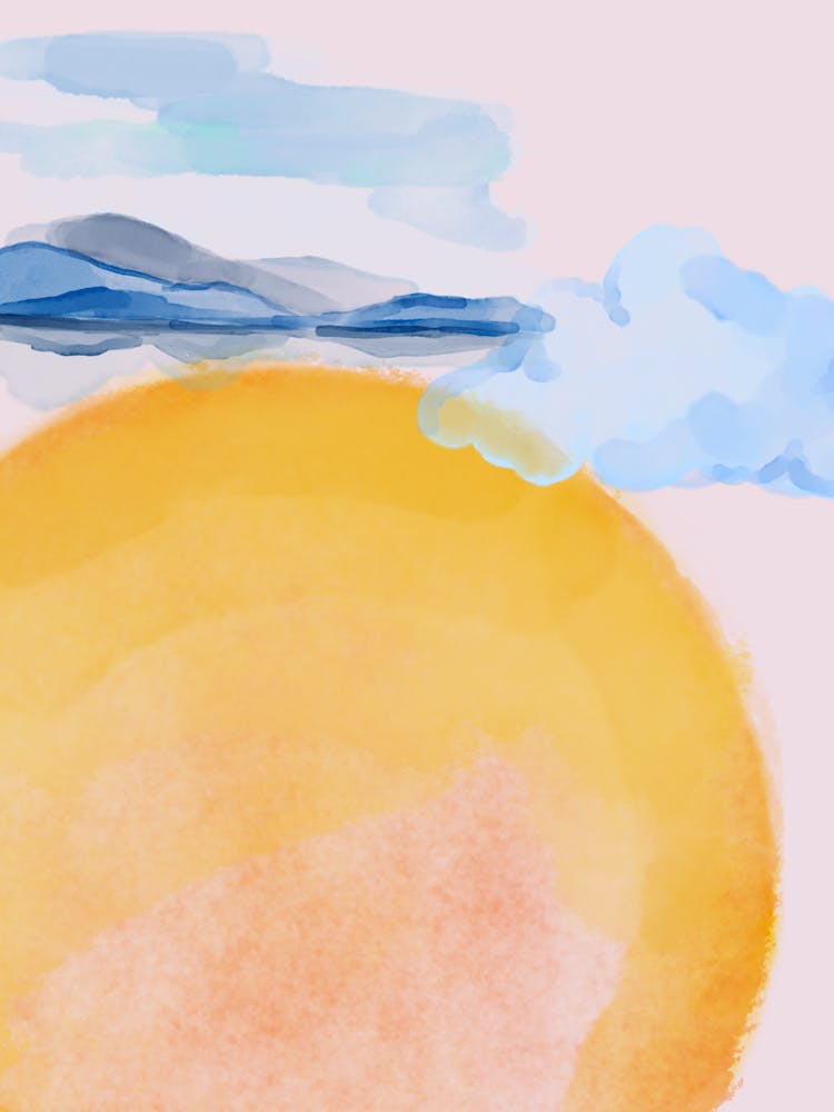 Watercolor Of A Sun