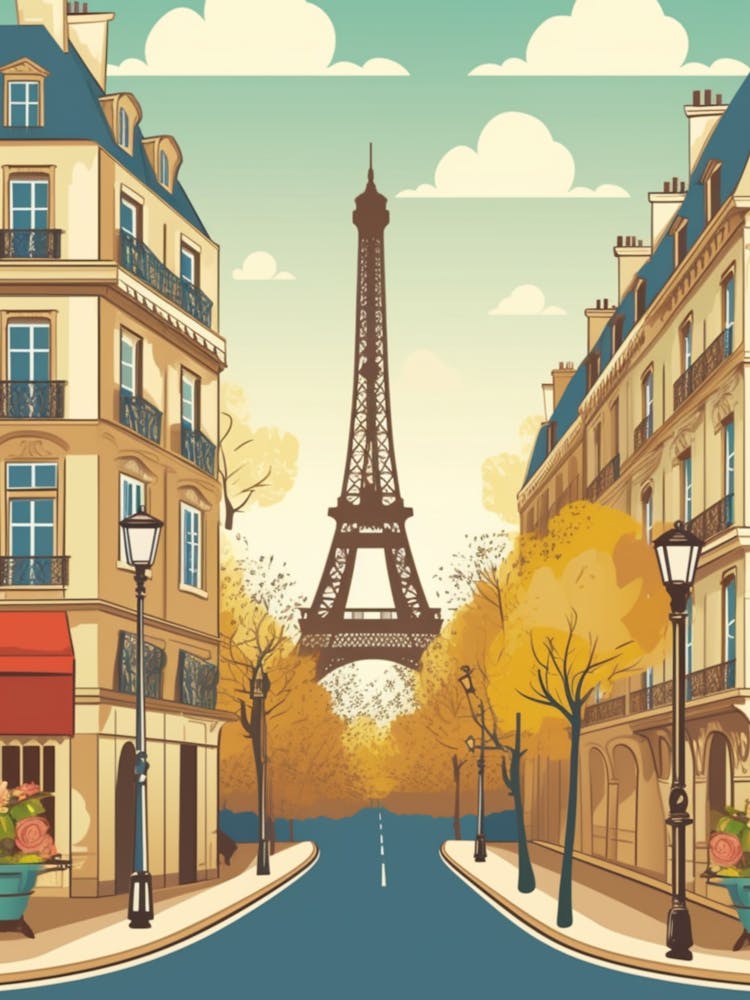 Rue de Paris Avec Tour Eiffel
