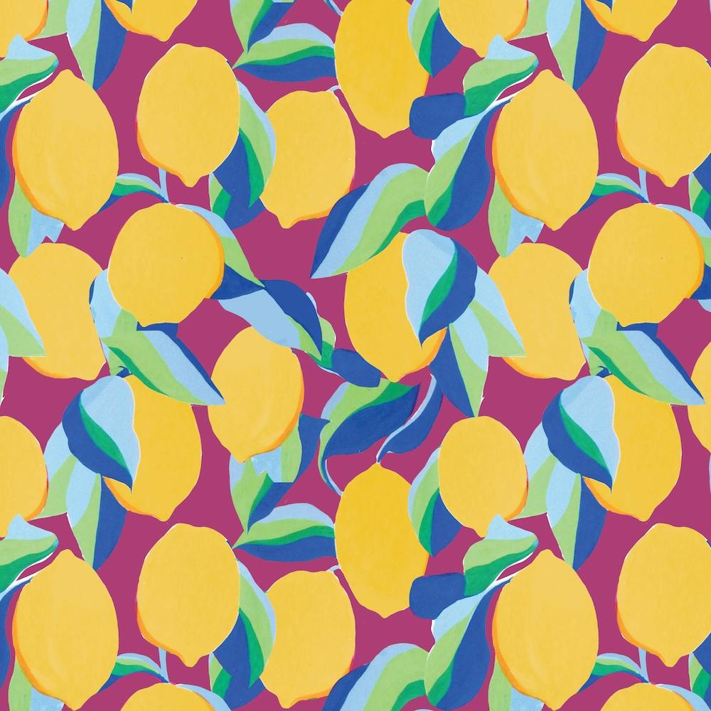 Lemon Print Square