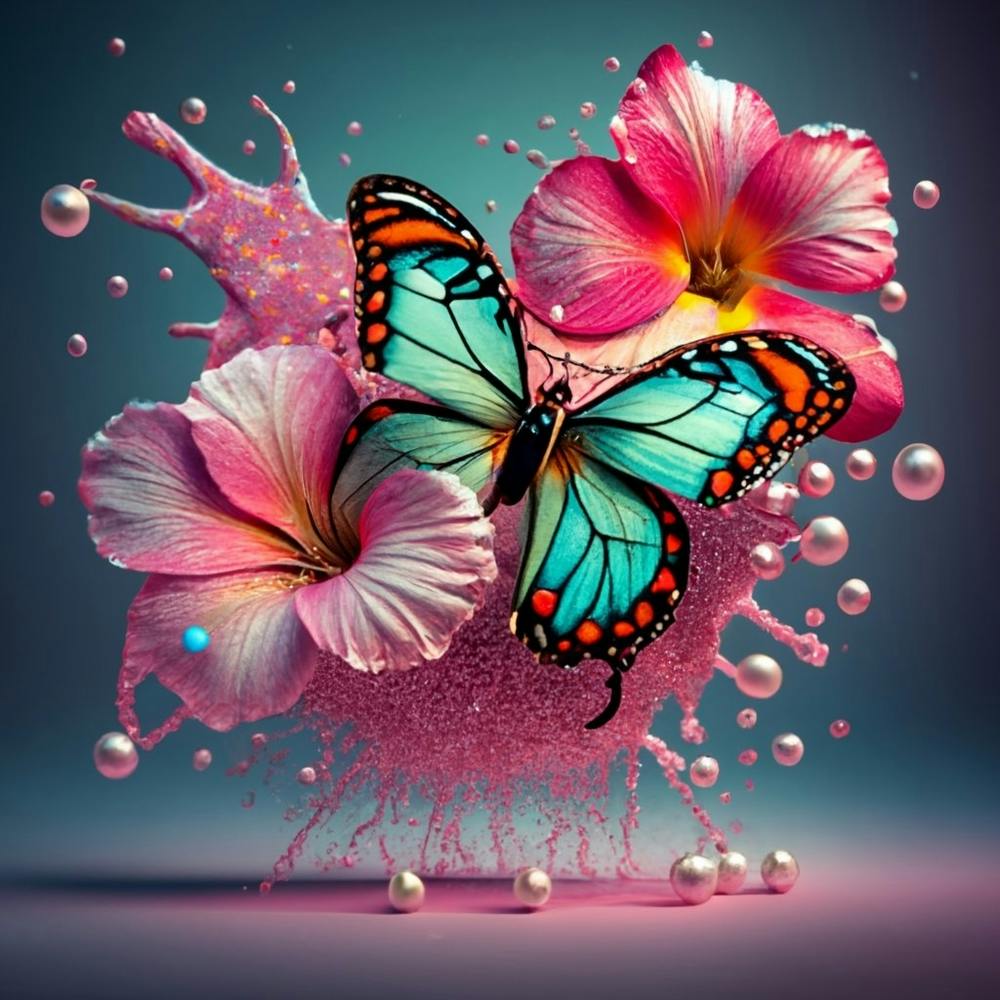 Butterfly And Flowers