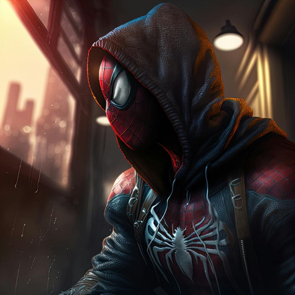 Spiderman In A  Hoody