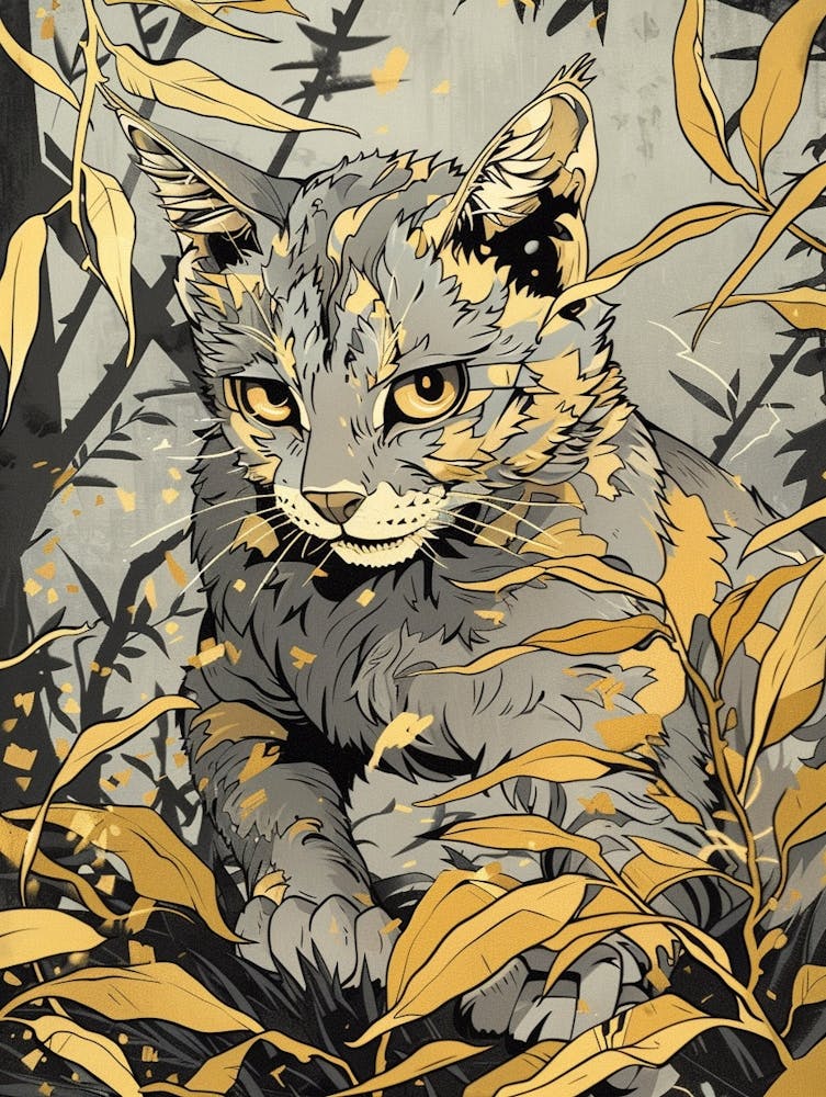 Cat Precisionist Illustration 2