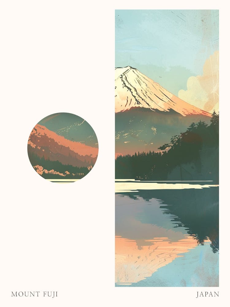 Mount Fuji Japan 6 Cut Out Travel Poster